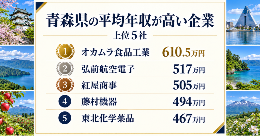 青森県の平均年収が高い企業
